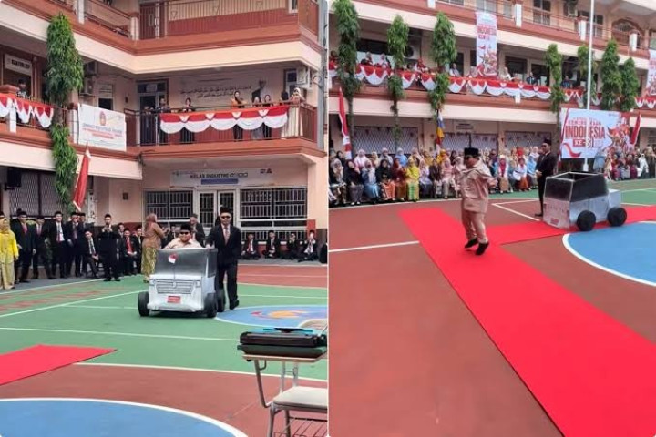 Totalitas Banget! Cosplay Prabowo di Acara 17-an Lengkap dengan Mobil GARUDA Bikin Heboh